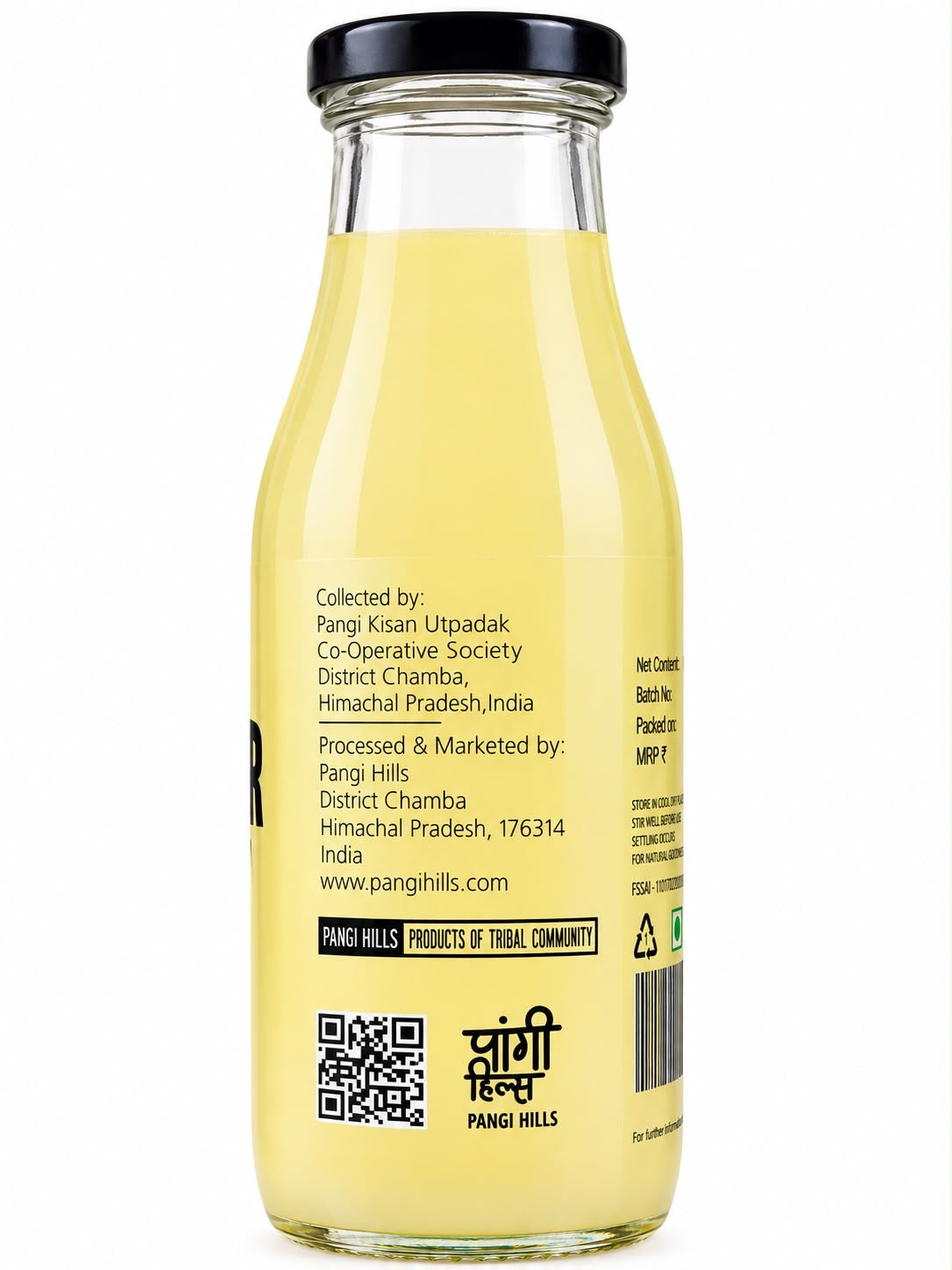Pangi Hills Apple Cider Vinegar 300ml side label view