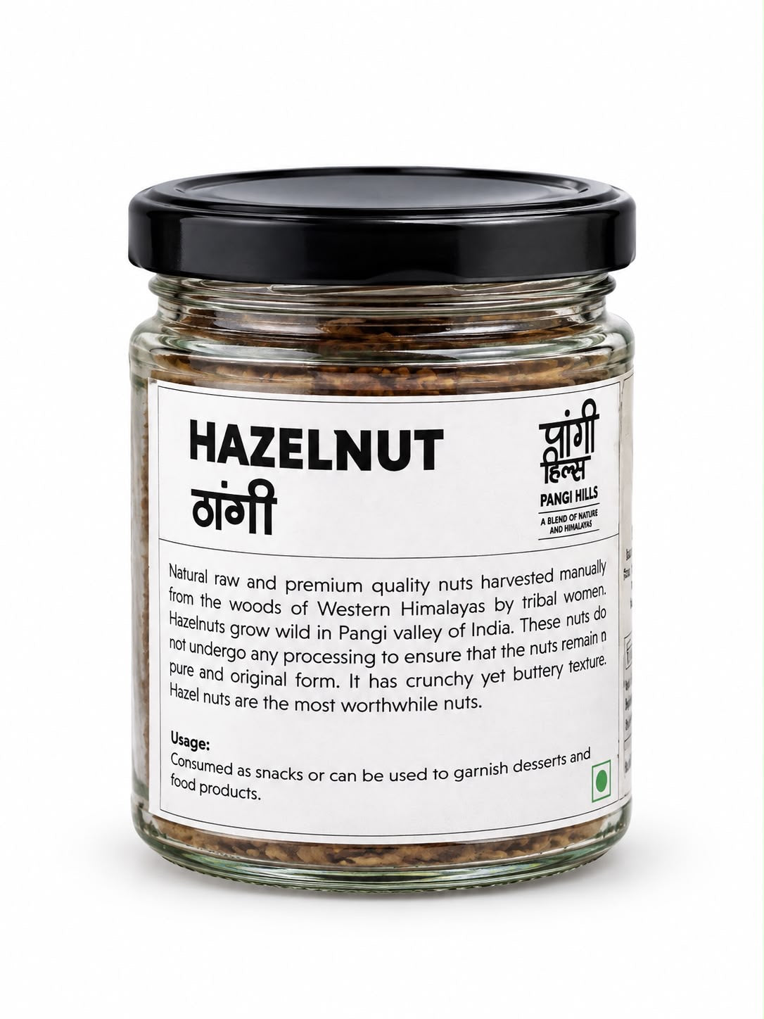 Pangi Hills Hazelnut 100gm front label view