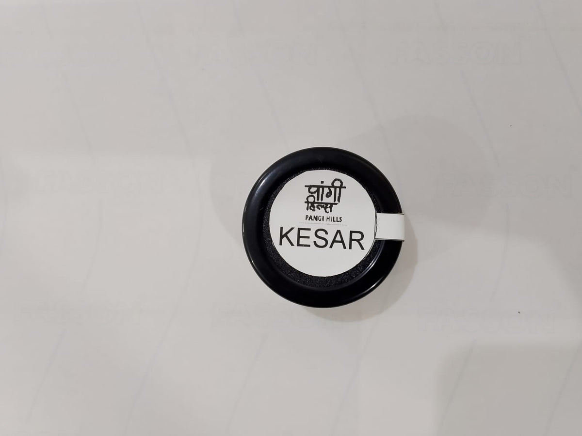 Pangi Hills Kesar 1gm closed jar top view