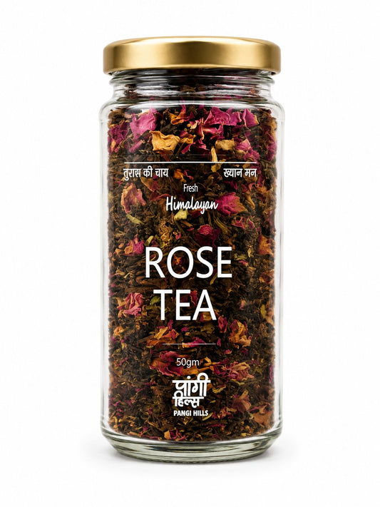 Pangi Hills Rose Tea 50gm jar front