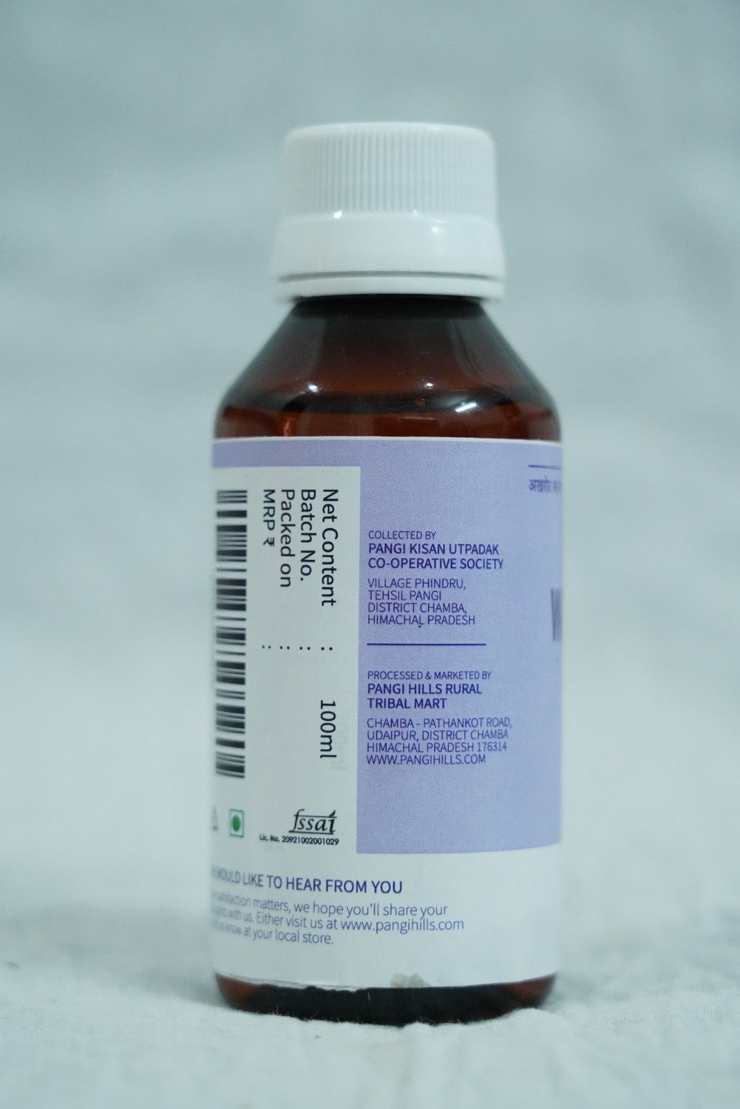 Pangi Hills Walnut Oil 100ml packaging details